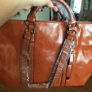 Tan faux leather hand bag Brand New